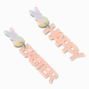 Happy Easter Glitter Drop Earrings,