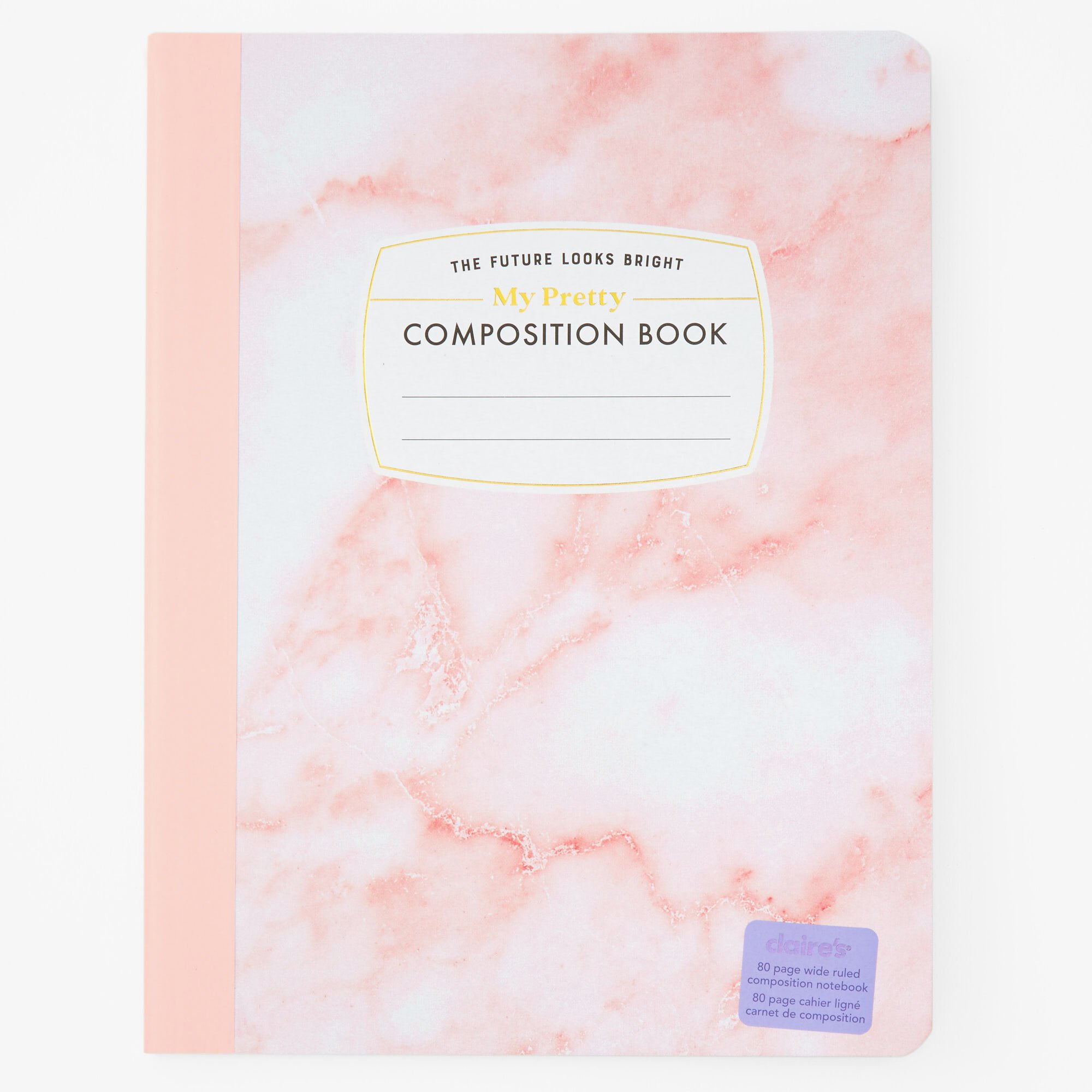 "The Future Looks Bright" Pink Marbled Composition Book,