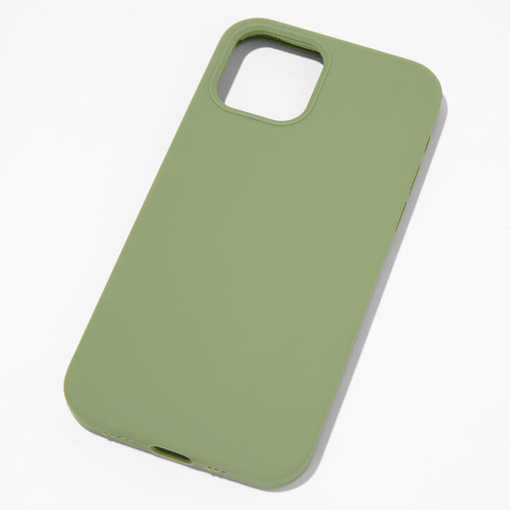 Solid Sage Green Silicone Phone Case - Fits iPhone&reg; 12/12 Pro,