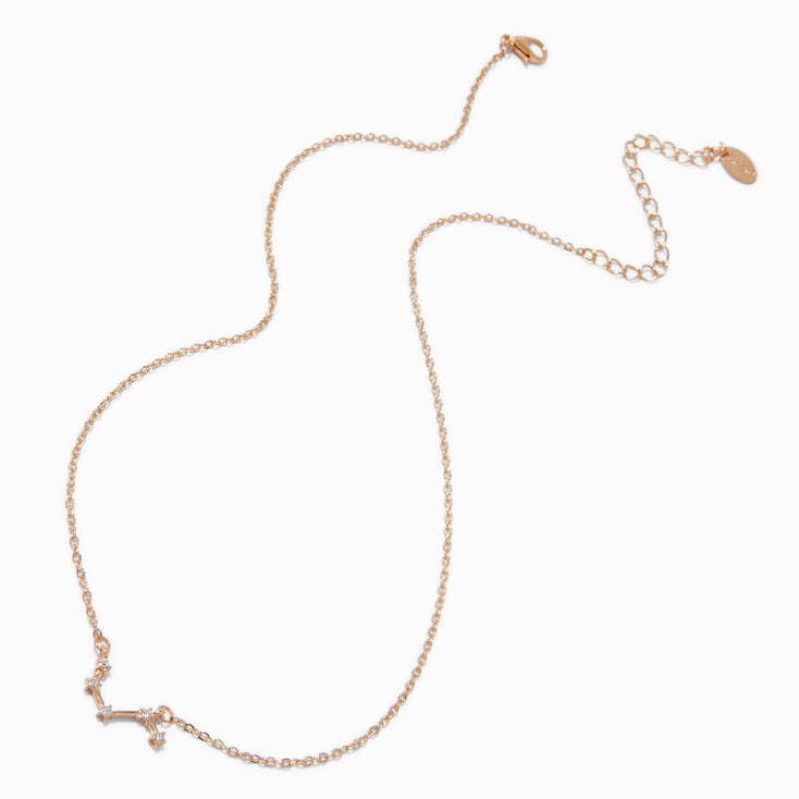 Gold-tone Zodiac Constellation Pendant Necklace - Aries,