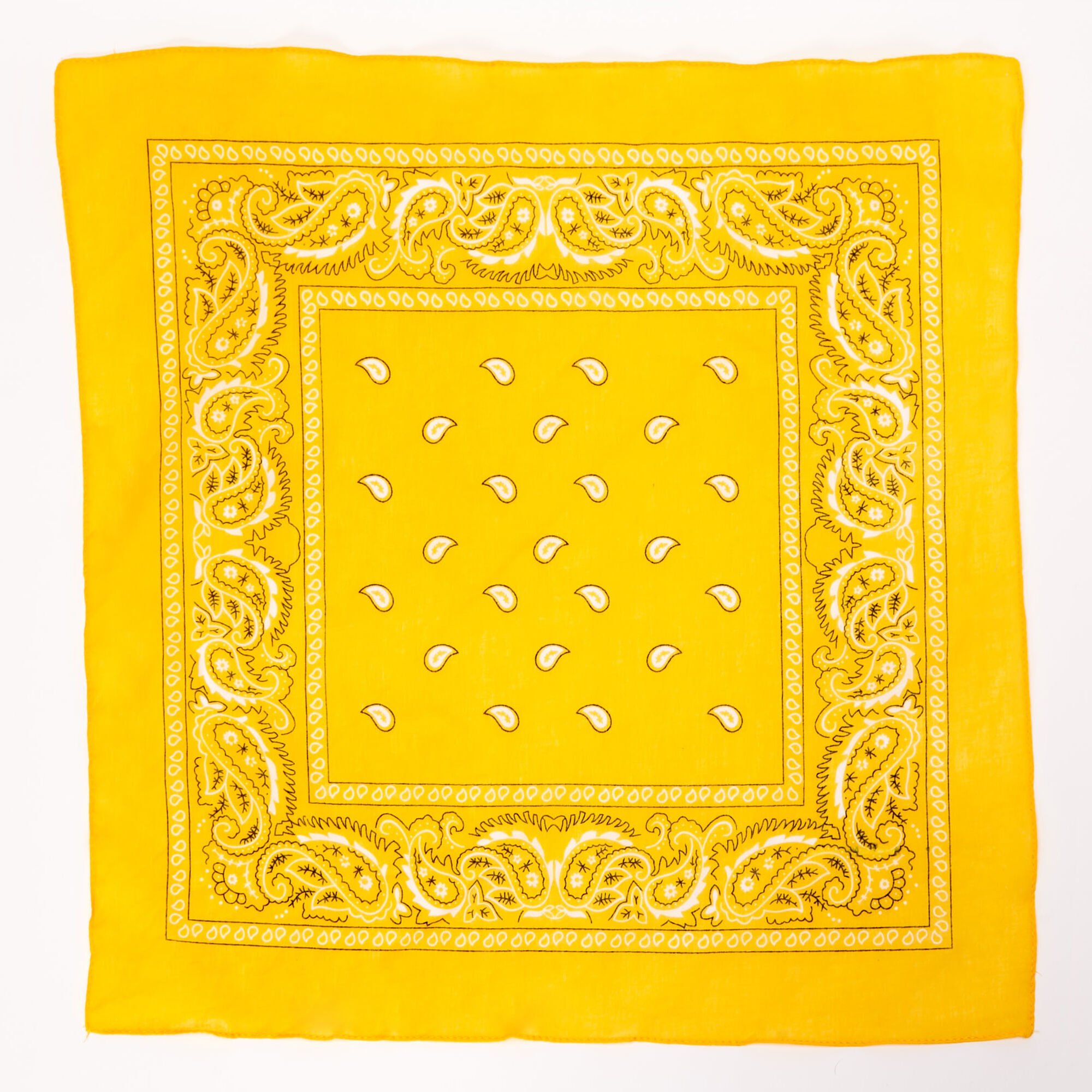 Mustard Yellow Paisley Bandana Headwrap,
