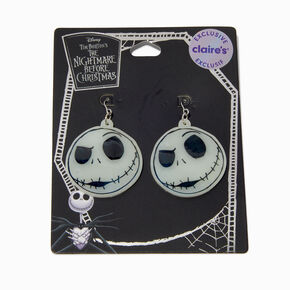 Disney Tim Burton&#39;s The Nightmare Before Christmas Claire&#39;s Exclusive Glow in the Dark Jack Skellington Drop Earrings,