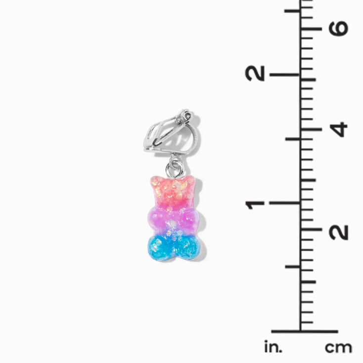 Colorblocked 0.5&quot; Gummy Bears&reg; Clip-On Drop Earrings,