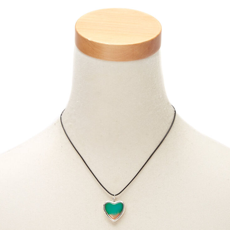 Mood Heart Locket Pendant Necklace,