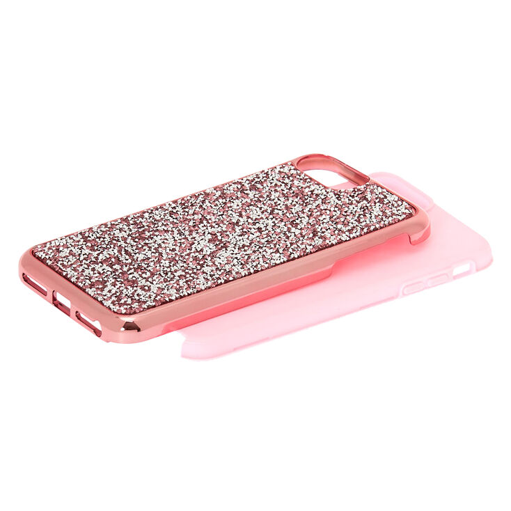 Pink Crushed Stone Protective Phone Case - Fits iPhone 6/7/8,