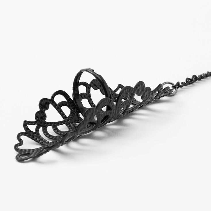 Black Metal Lace Bracelet Ring,