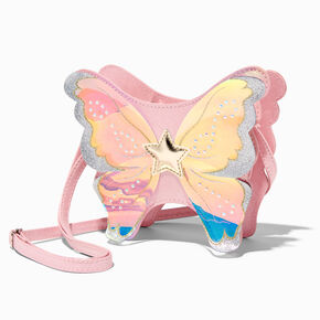 Claire&#39;s Club Pink Fairy Wings Crossbody Bag,