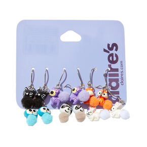 Woodland Creature Pom Pom 0.5&quot; Drop Earrings - 6 Pack,