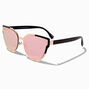 Rose Gold &amp; Black Frame Pink Lens Sunglasses,