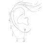 Silver Moon Charm Connector Cuff Earrings,
