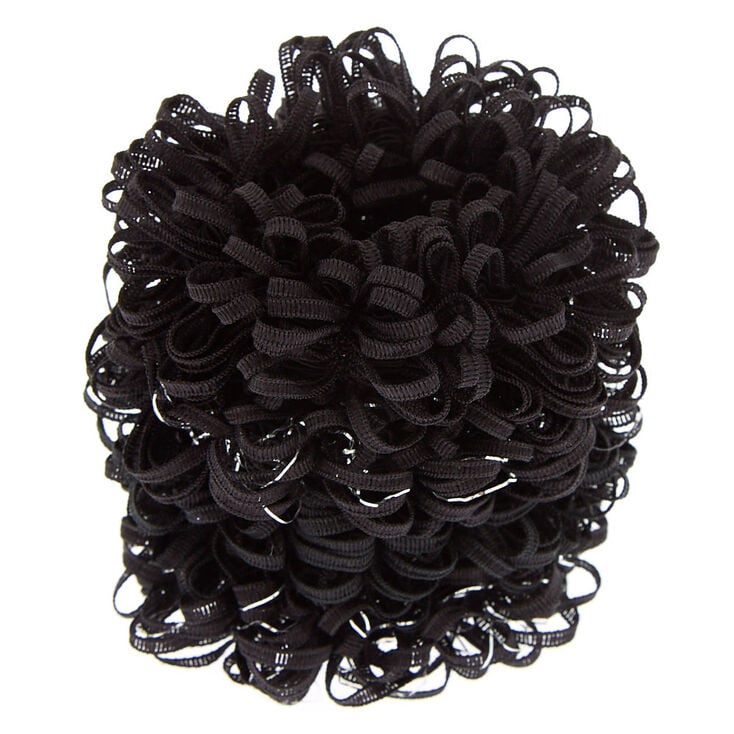 Small Lurex Loop Hair Scrunchies - Black, 4 Pack,