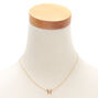 Gold Stone Initial Pendant Necklace - H,