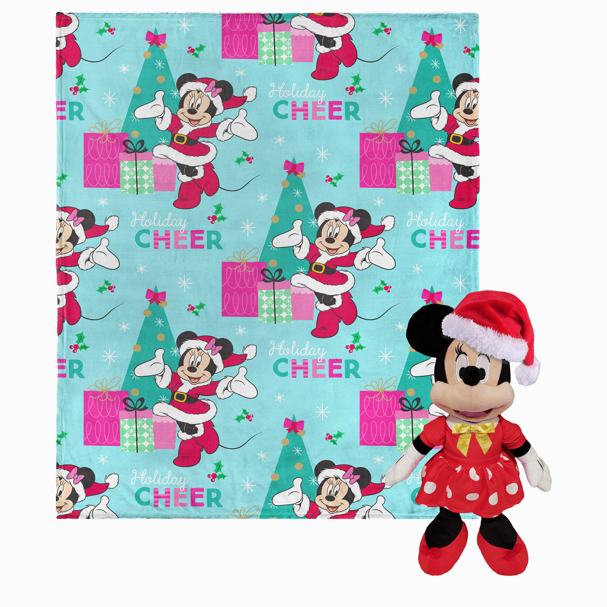 Disney Minnie Mouse Holiday Hugger Pillow Silk Touch Blanket Set Claire s US