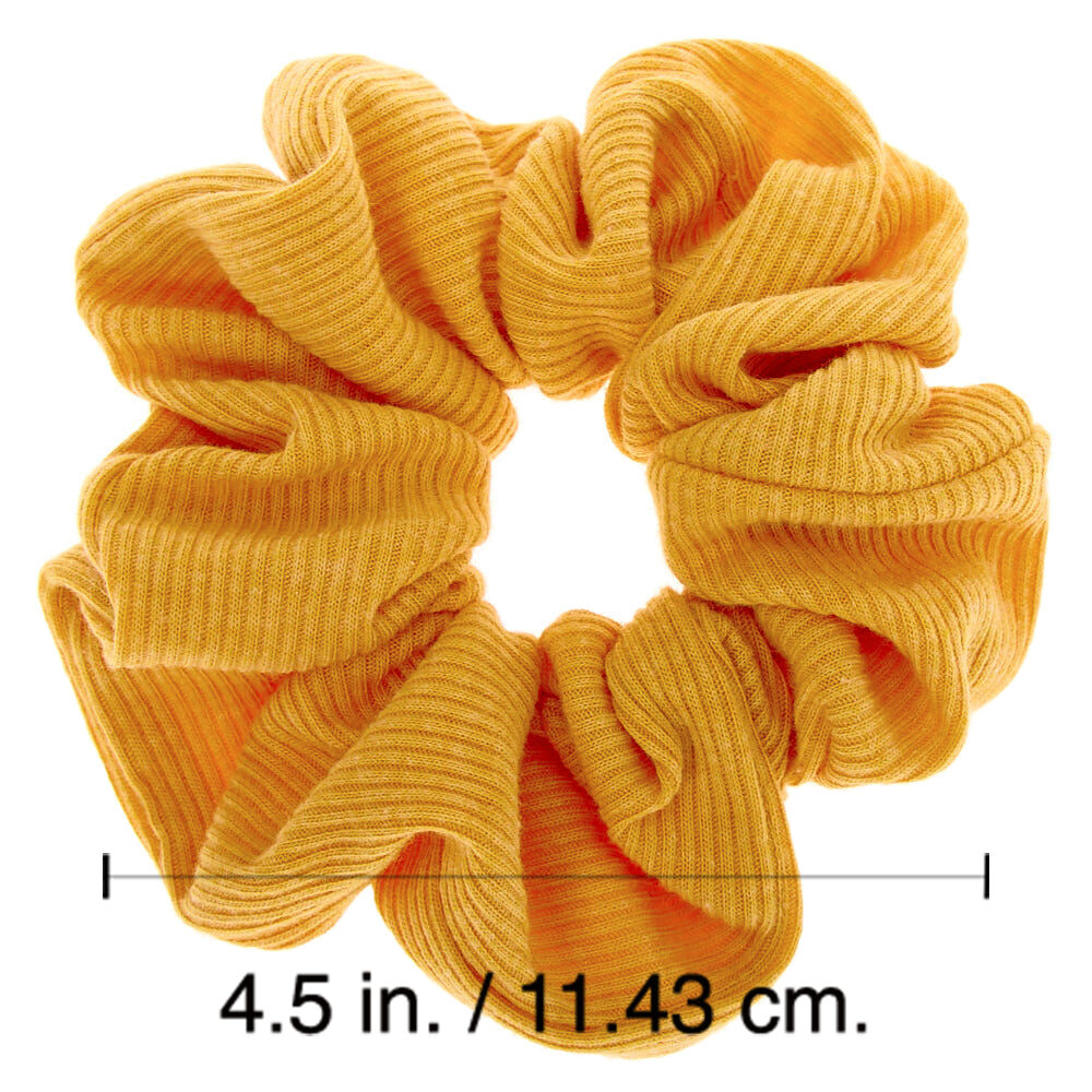 Medium Ribbed Hair Scrunchie - Mustard,