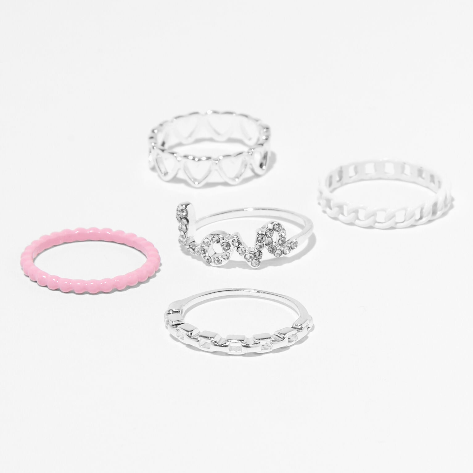 Claire's silver rings top