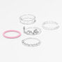 Silver Love Heart Rings &#40;5 Pack&#41;,