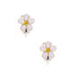 White Daisy Clip-On Earrings,
