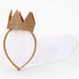 Claire&#39;s Club Gold Glitter Nativity Crown Tulle Headband,