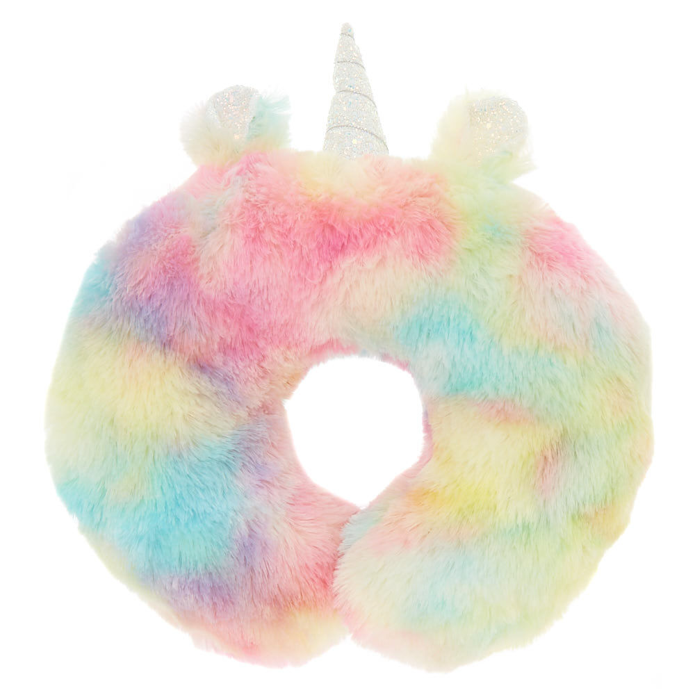 Pastel Rainbow Unicorn Travel Pillow 