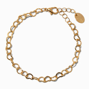 Gold-tone Heart Chain Bracelet,