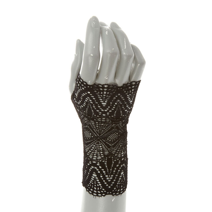 Black Lace Fingerless Gloves,