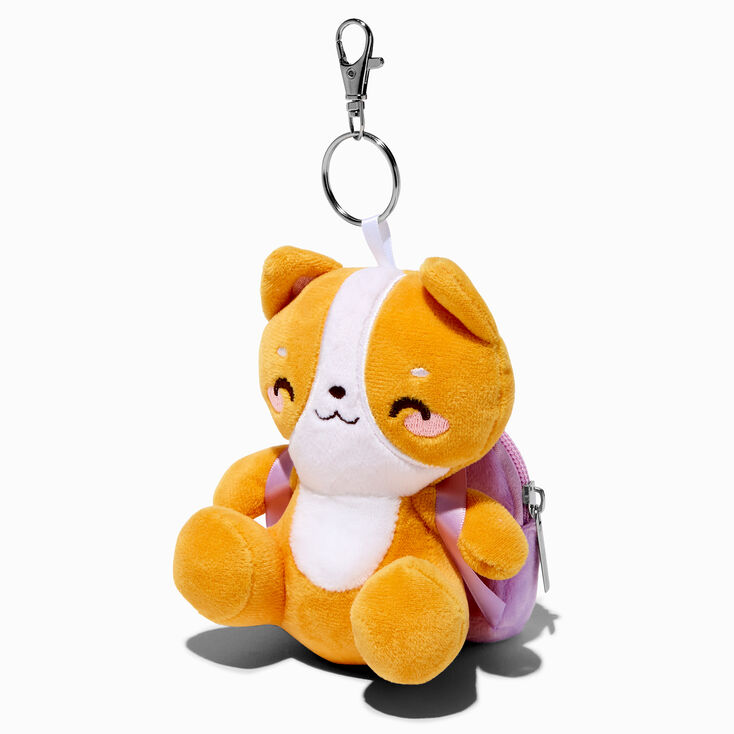 Corgi Pink Boba Mini Backpack Keyring,