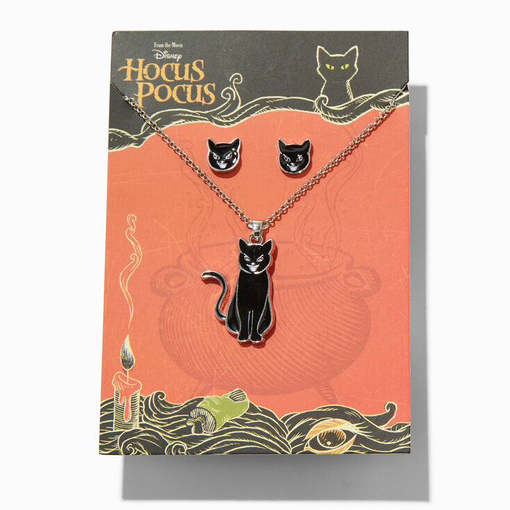 &copy;Disney Hocus Pocus Black Cat Necklace &amp; Earrings Set,