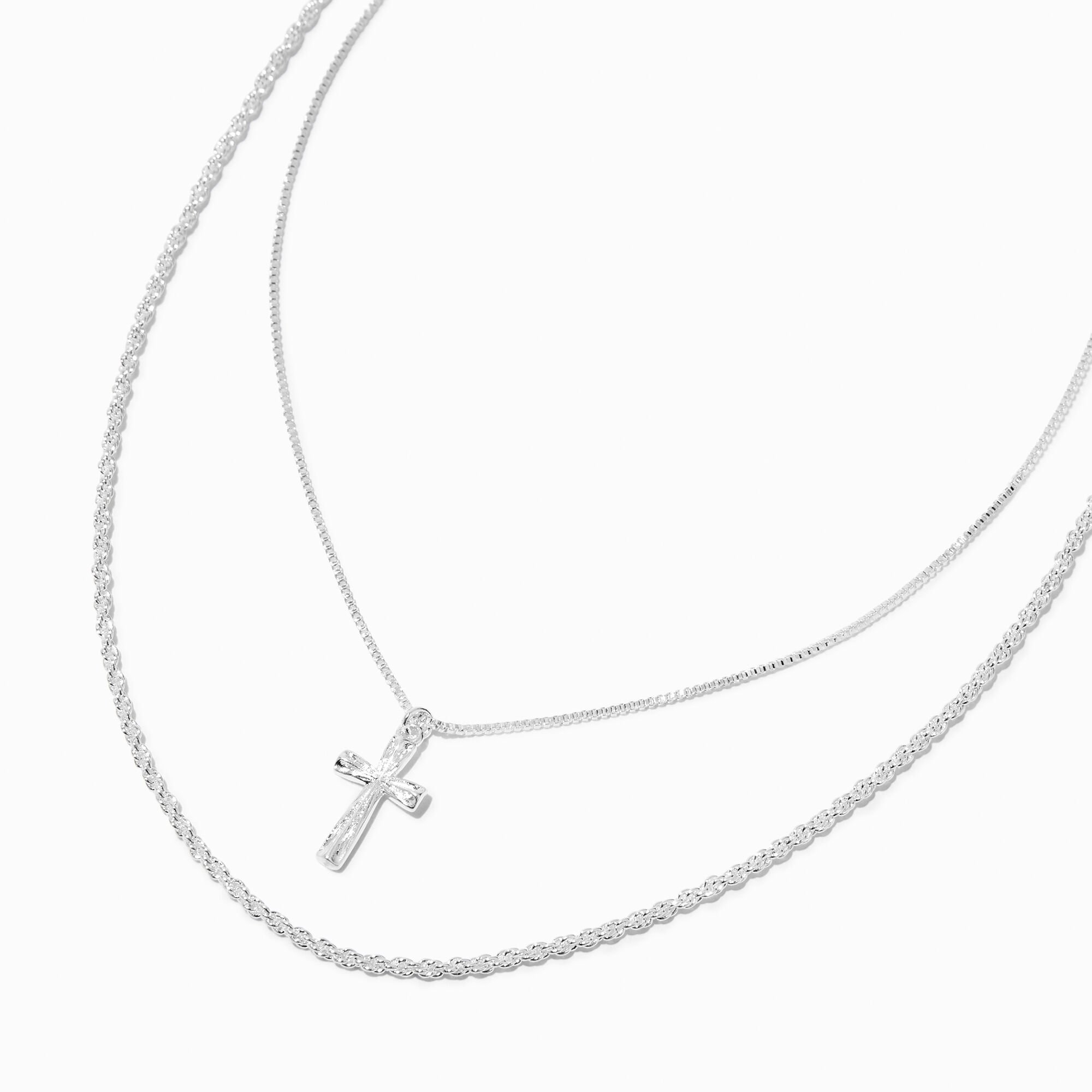 View C Luxe By Claires Plated Cross MultiStrand Necklace Silver information