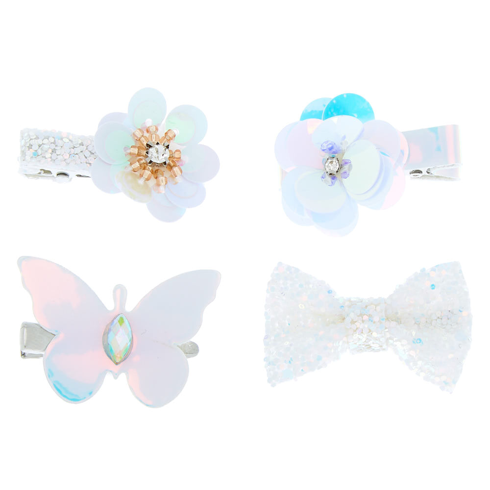 Claire's Club Sequin Glitter Hair Clips - 4 Pack,