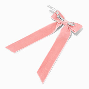 Blush Pink Long Tail Hair Bow Clip,