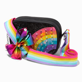 Jojo Siwa&trade; Rainbow Bow Black Crossbody Bag,