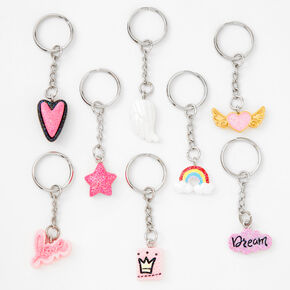 Best Friends Glittery Love Icon Keychains - 8 Pack,