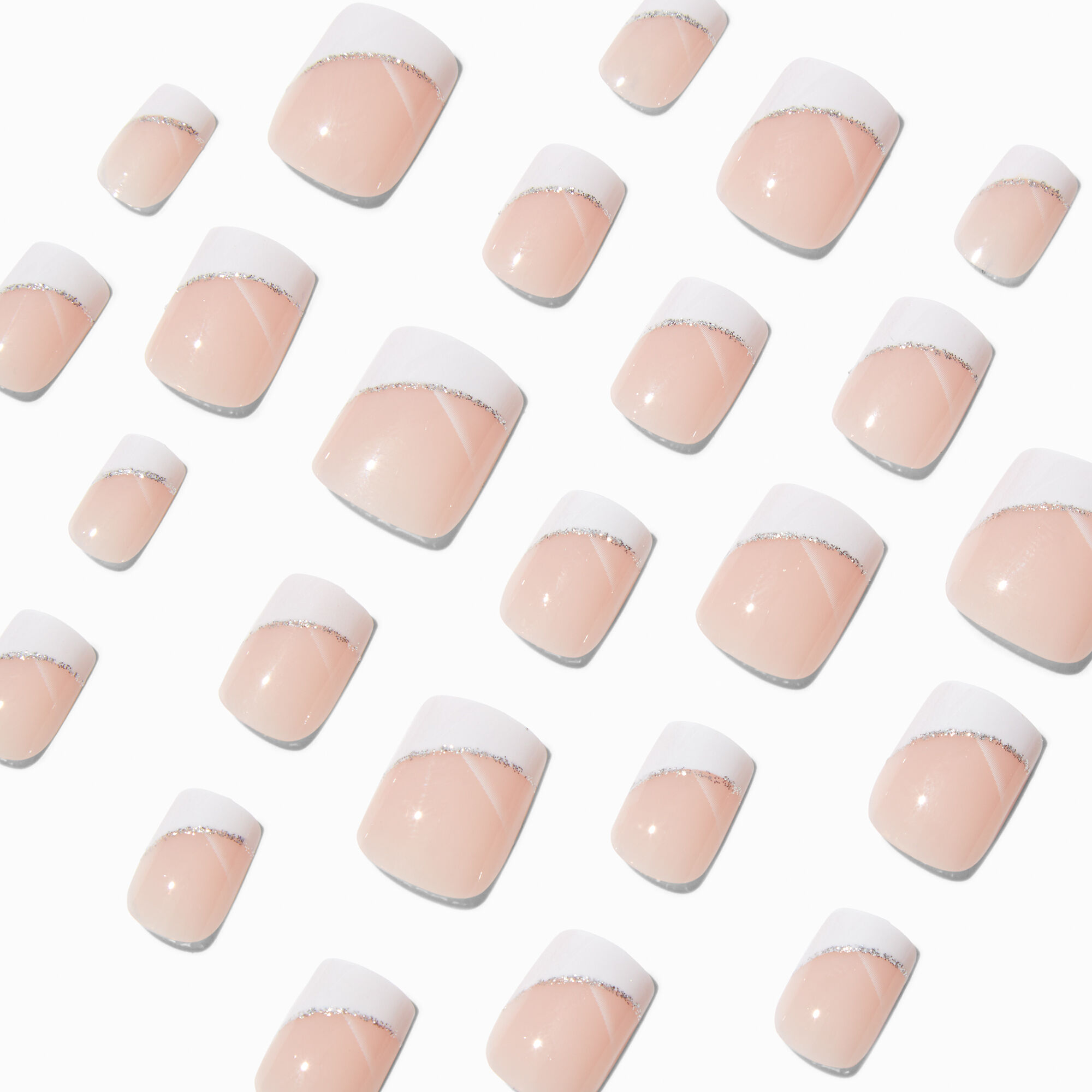 Claire's Nails Faux False w/Glue Matte Grey Gray Iridescent Pink Manicure  Set | eBay