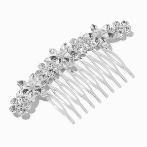 Silver-tone Crystal Daisies Hair Comb,