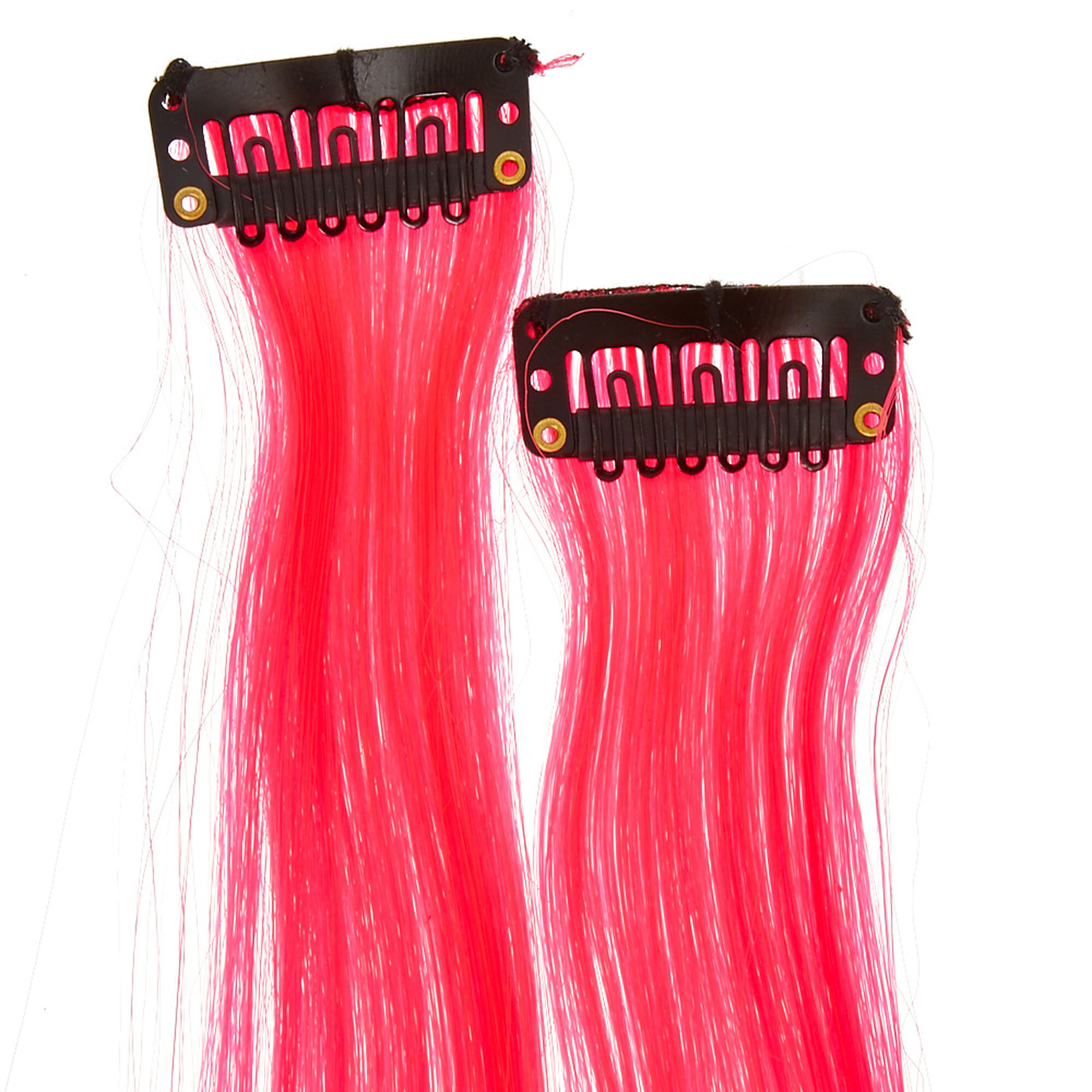 Hot Pink Faux Hair Clips | Claire's US