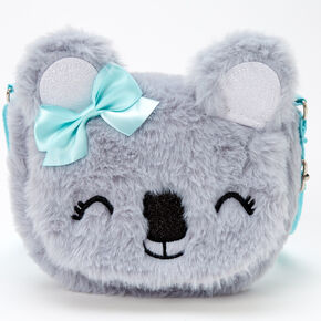 Claire&#39;s Club Furry Koala Bear Crossbody Bag,
