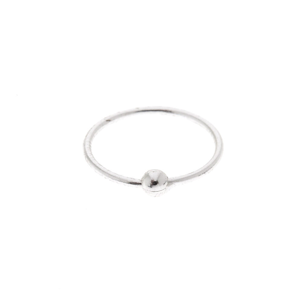 Sterling Silver Basic Bead Hoop Nose Ring,