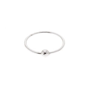 Sterling Silver Basic Bead Hoop Nose Ring,