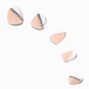 Geometric Gem French Tip Stiletto Press On Vegan Faux Nail Set - 24 Pack,