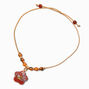 Bracelet bolo avec breloques marguerite fleur s&eacute;ch&eacute;e rouge,