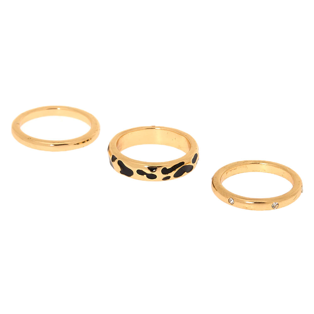 Gold Leopard Rings 3 Pack Claire s