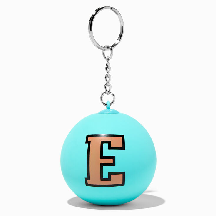Initial Blue Stress Ball Keychain - E,