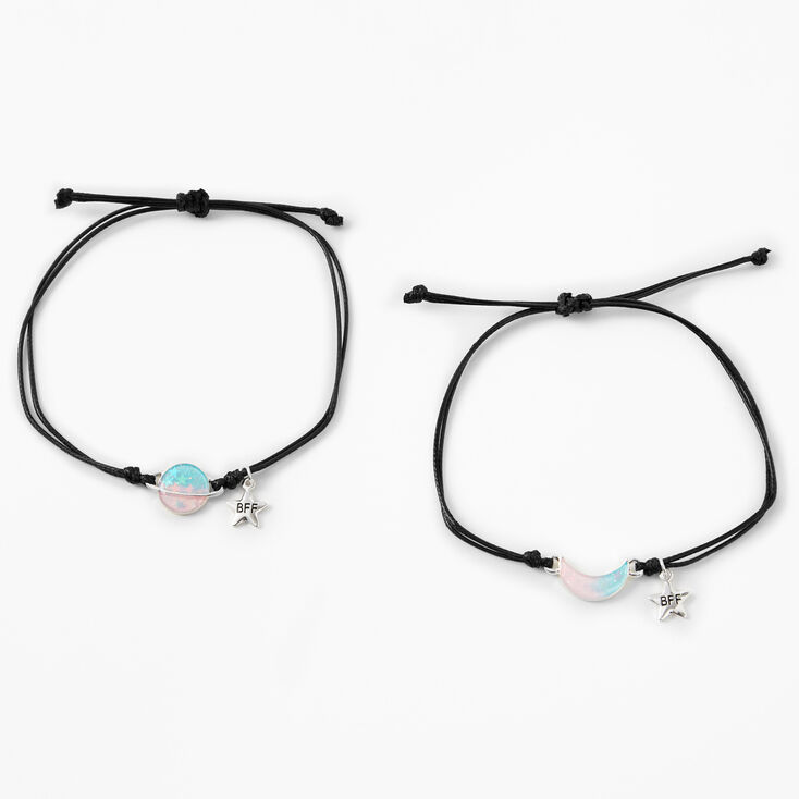 Bracelets lune et plan&egrave;te best friends - Lot de 2,