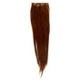 Extensions en cheveux synth&eacute;tiques bruns raides &agrave; clip - Lot de 4,