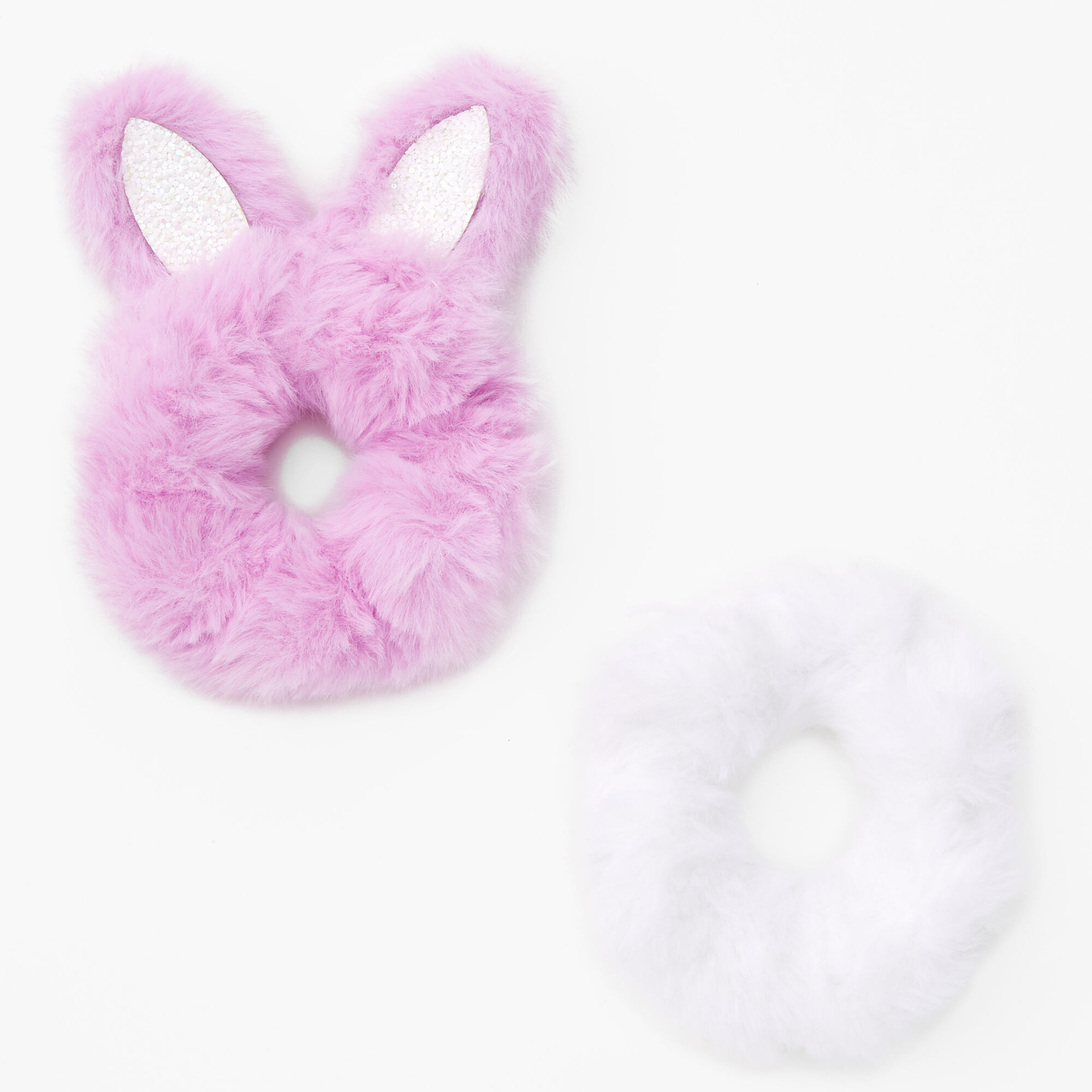 Claire's Club Medium Bunny Ear Hair Scrunchies - Pink,