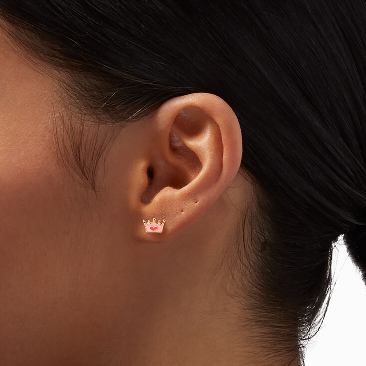 Mixed Metal Pink Love Earrings Set - 9 Pack,