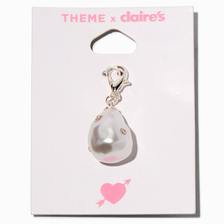 T H E M E x Claire&#39;s Silver-tone Crystal Pearl Charm,