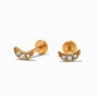 C LUXE by Claire&#39;s Gold Titanium Crystal Micro Crescent Moon Flat Back Stud Earrings,