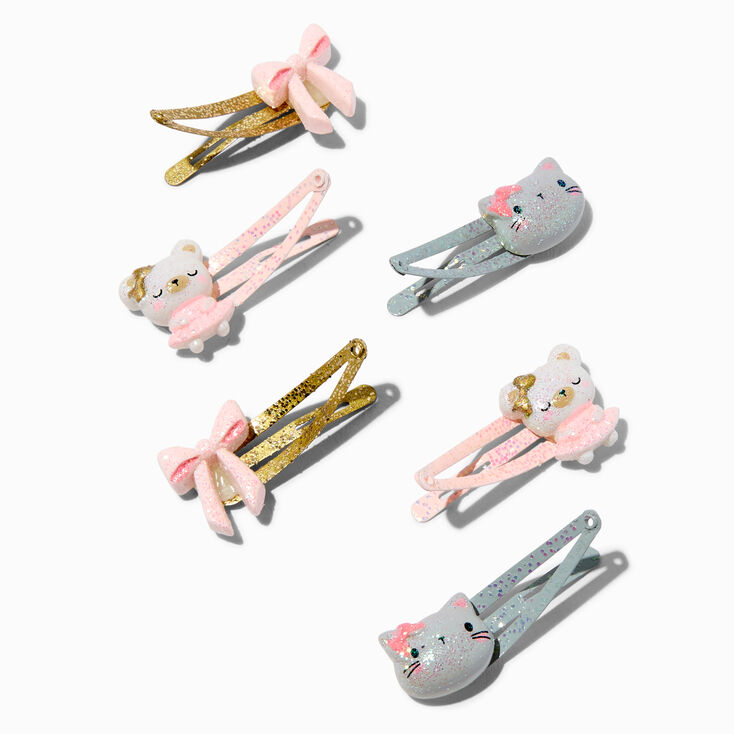 Claire&#39;s Club Glitter Critter Snap Hair Clips - 6 Pack,