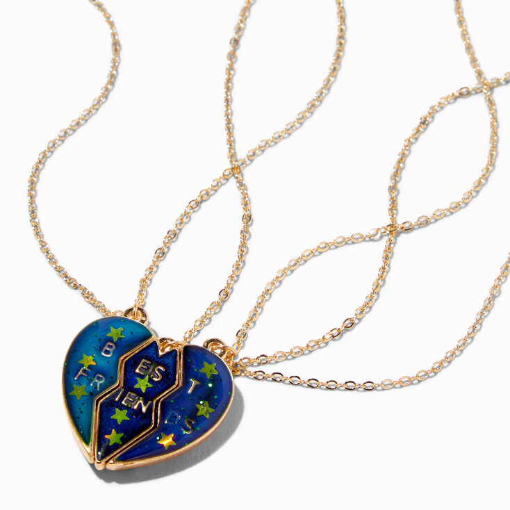 Best Friends Star Heart Mood Pendant Necklaces - 3 Pack | Claire'S Us